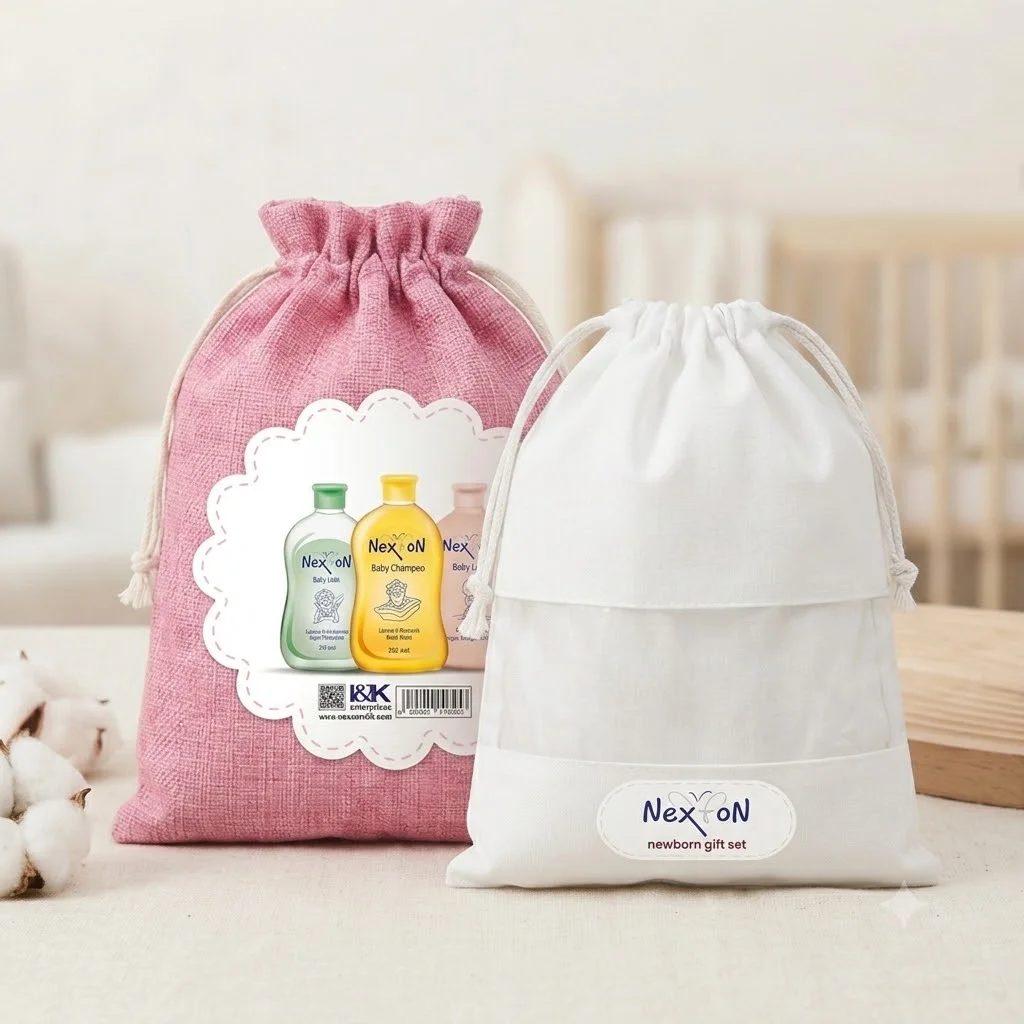 Custom Fabric Drawstring Bags — Velvet, linen, organza, cotton, satin, and Oxford drawstring packaging